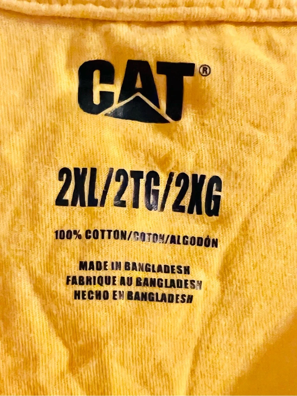 Yellow Tee with CAT Logo Men’s 2XL